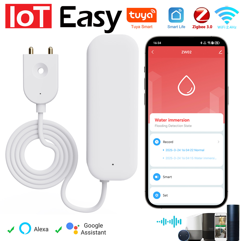 Home Improvement Hardware - Tuya Wi-Fi ZigBee датчик воды сигнализация